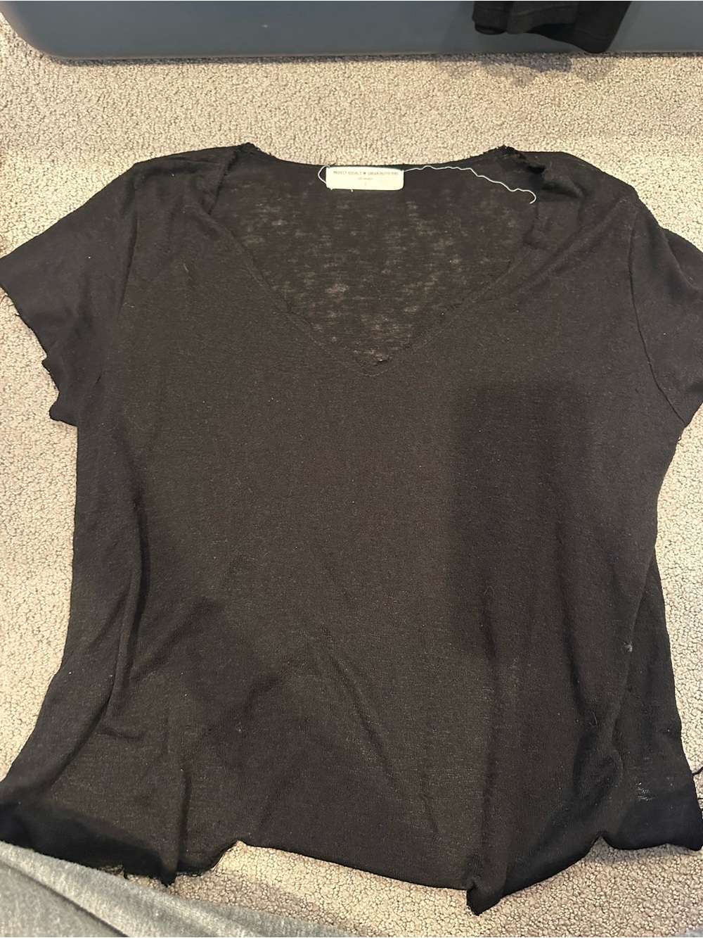 Project Social T Black V-Neck Short Sleeve Tee